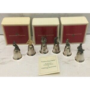 Vtg Reed & Barton 6 Christmas Bells Silver Plated 12 Days Replacements